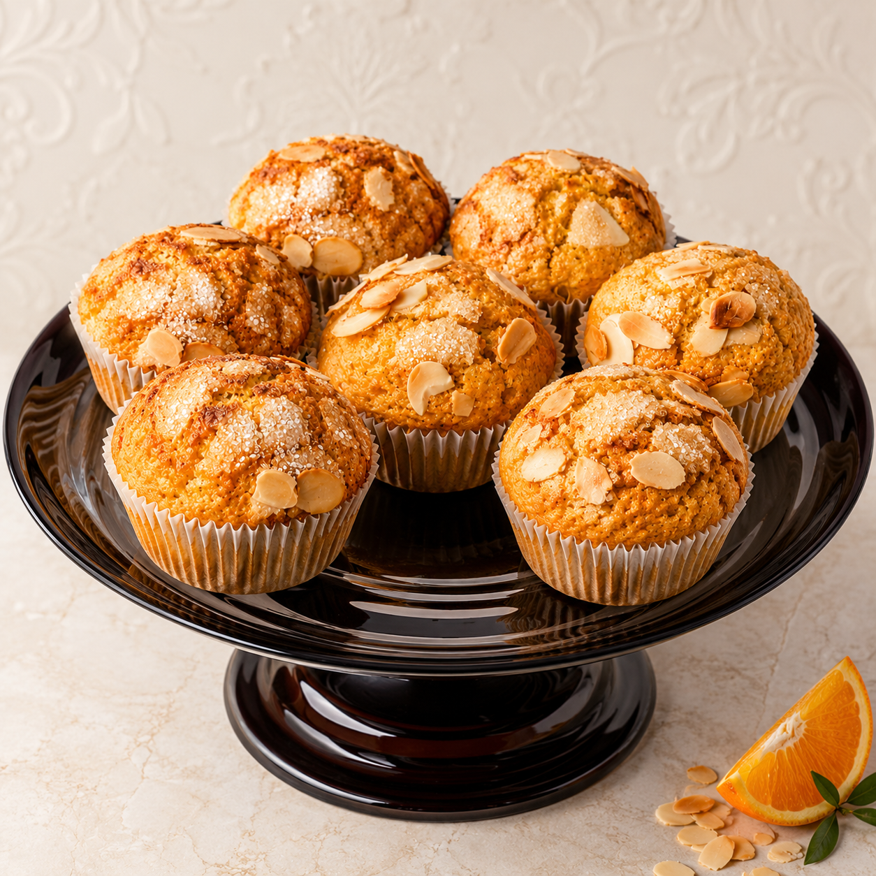 Orange Zest & Roasted Almond Muffins – Crust & Crumble Bakers