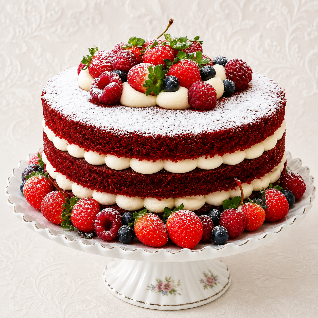 Wild Berry Red Velvet Naked Cake – Crust & Crumble Bakers
